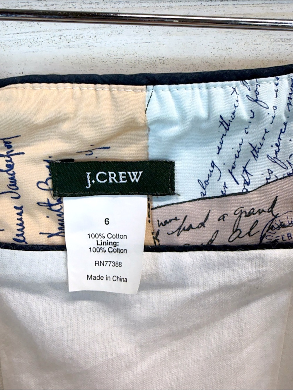 J.Crew Strapless Letter Print Dress Size 6 Cotton A-Line Mini Preppy Chic - Picture 13 of 13